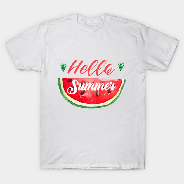 Hello Sweet Summer Graphic / Ladies Summer / Beach Vacation / Summer Graphic / Watermelon Summer / Sweet Summer T-Shirt by StreetStyleTee